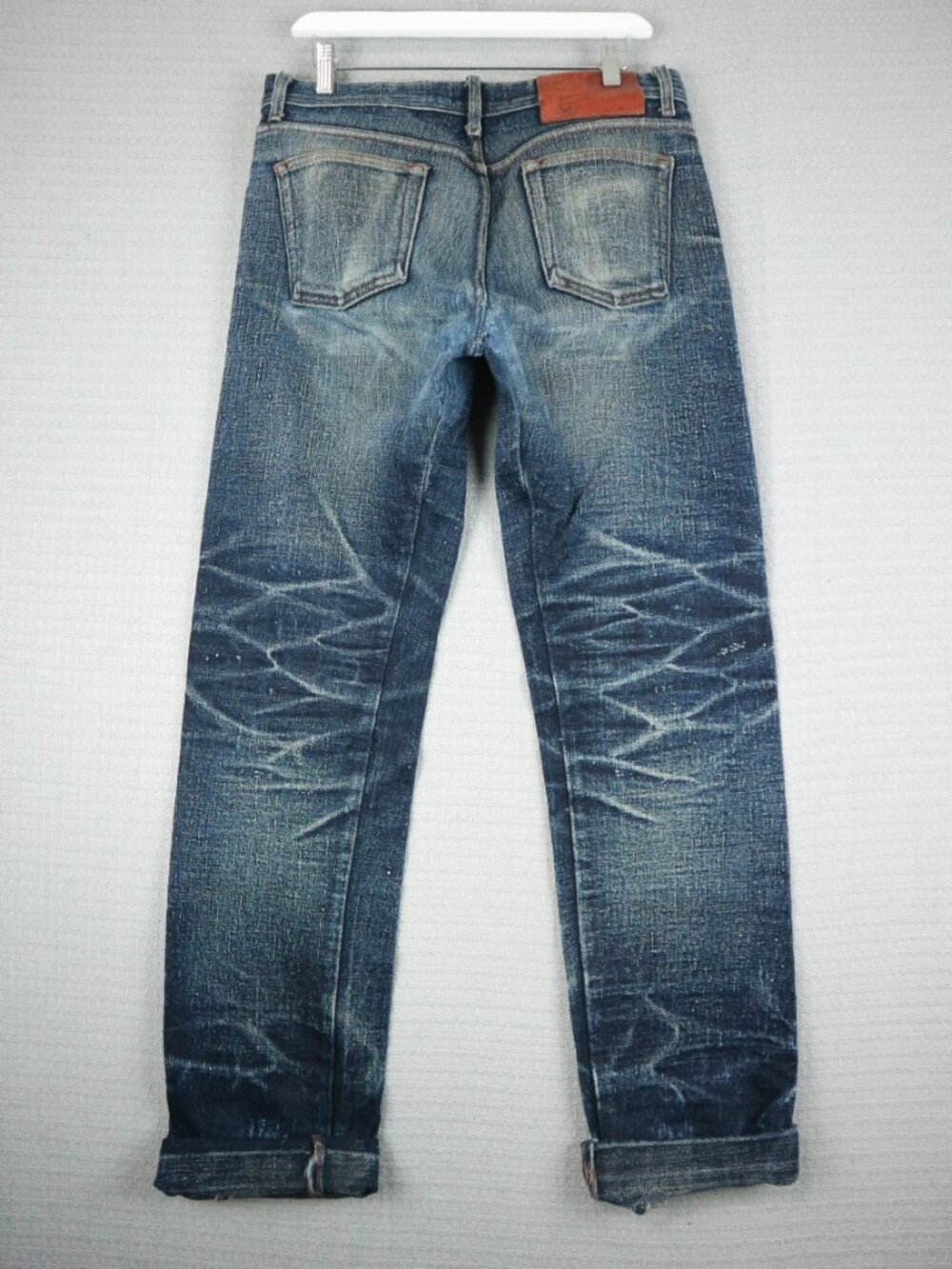 Naked & Famous Okayama Spirit 2 Weird Guy Selvedge Faded Whisker Denim Jeans 34W - Picture 2 of 16